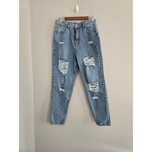 PrettyLittleThings Distressed Mom Jeans Size 6 NWT - Picture 3 of 4